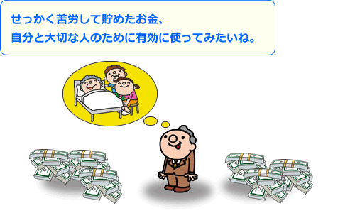 せっかく苦労して貯めたお金、自分と大切な人のために有効に使ってみたいね。