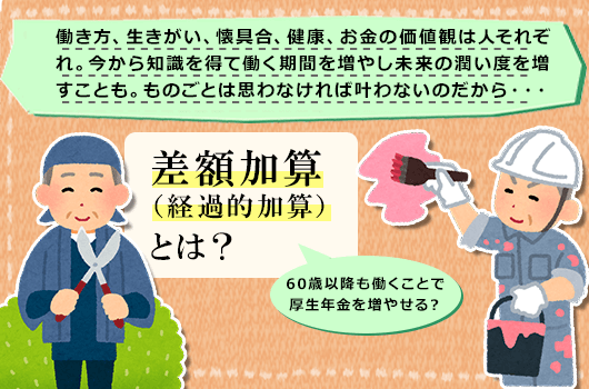 働き方、生きがい、懐具合、健康、お金の価値観は人それぞれ。今から知識を得て働く期間を増やし未来の潤い度を増すことも。ものごとは思わなければ叶わないのだから・・・